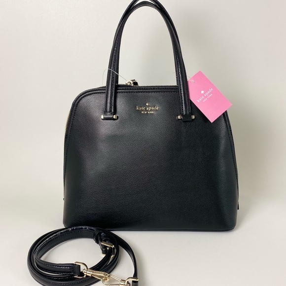 Kate Spade Handbag Patterson Drive Medium Dome Leather Satchel Bag in Black - Picture 4 of 11